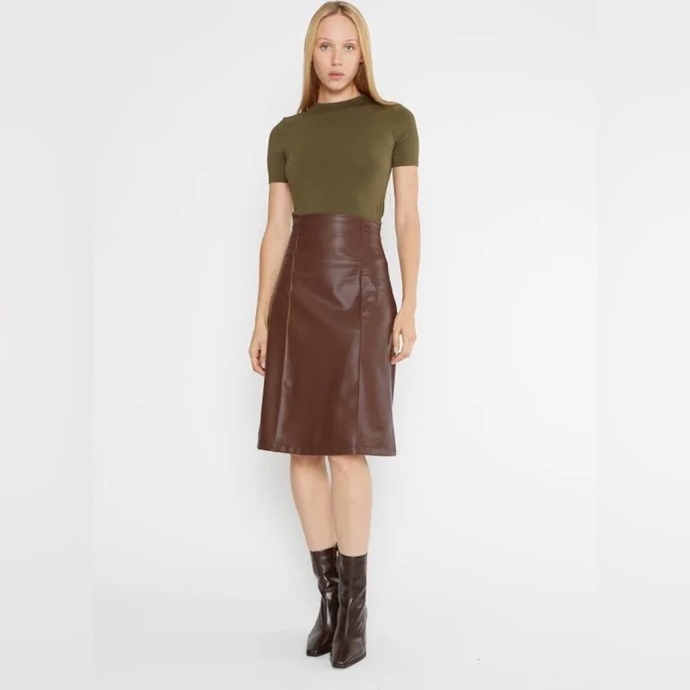 Ripley Rader Brown Faux Leather Skirt